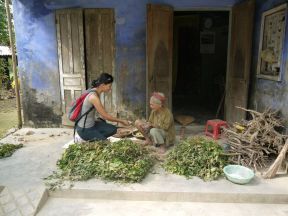 She sorts through other peoples trash for food to feed herself and her grandson. It bought tears to my eyes.